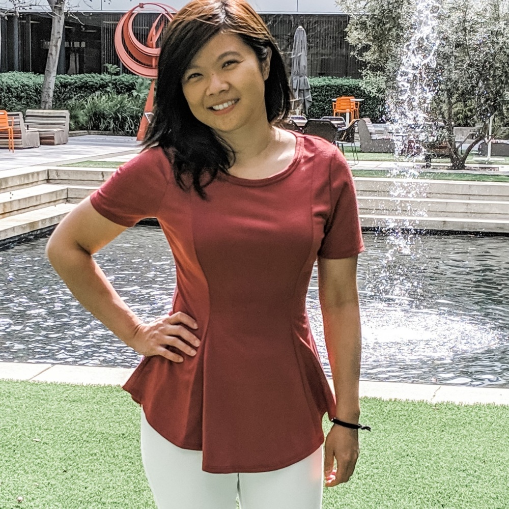 Andree by Unit Peplum Top Maroon
